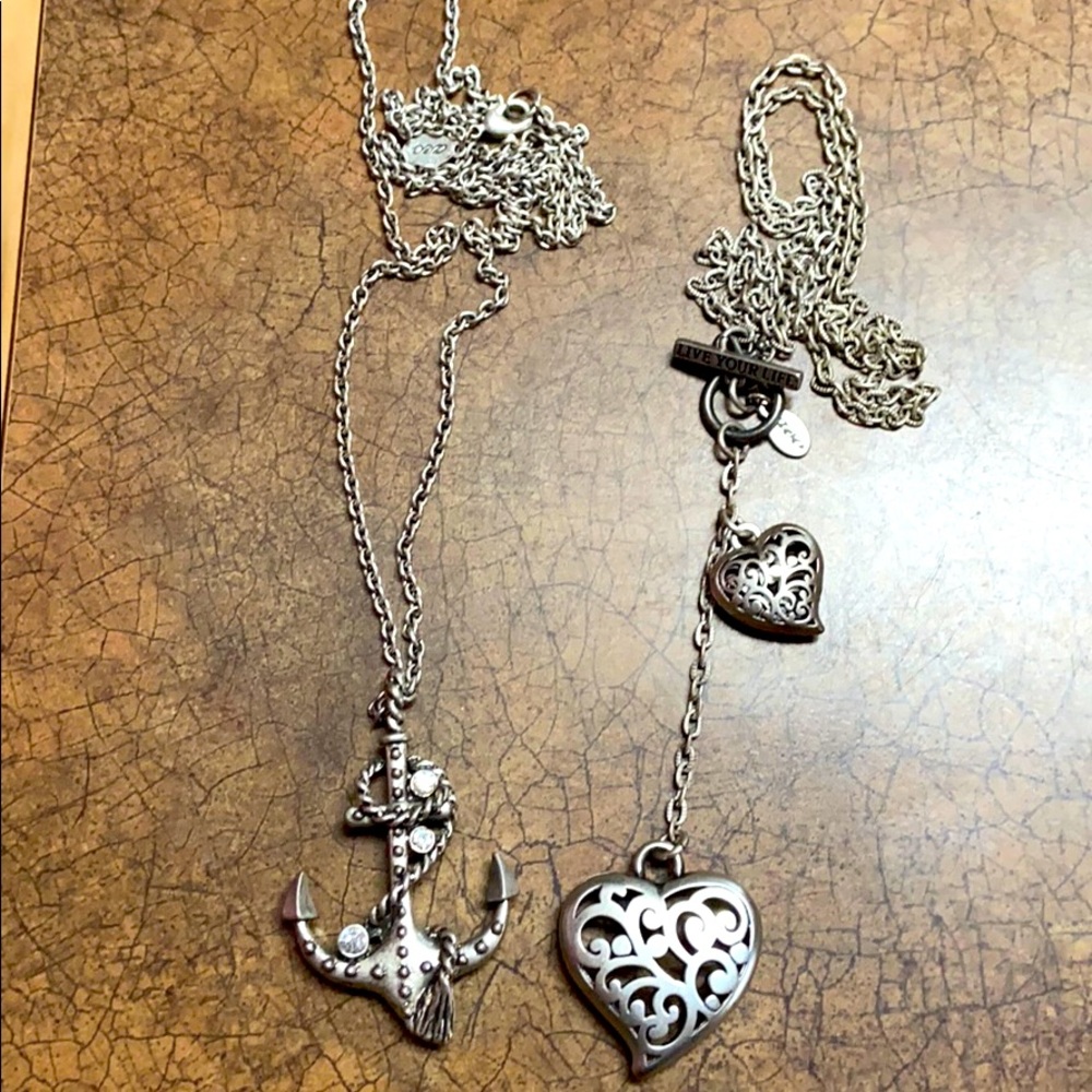 Bundle- American Eagle anchor and hearts necklace